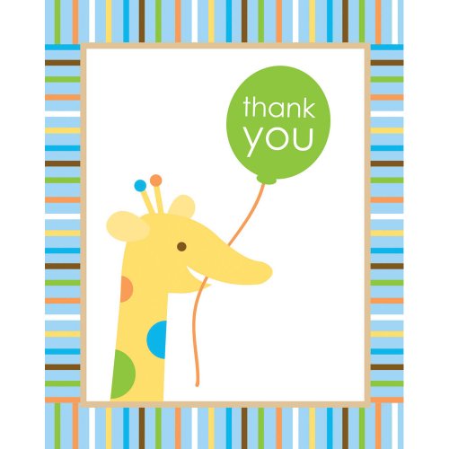 Creative Converting Sweet at One Boys Thank You Notes, 8 Count