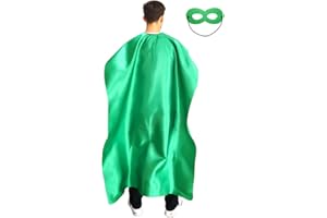 ADJOY Adult Superhero Cape and Mask for Man and Woman - Halloween Vampire Capes Party Dress Up Superhero Costume