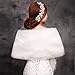 APTRO Women's Faux Fur White Shawl Warm Dress Stole for Winter Weddings Evening Parties Costume