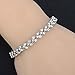 Botrong Fashion Roman Style Women Crystal Diamond Bracelets Gifts (Silver)