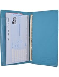 Brand New Hand Crafted Genuine Soft Leather Checkbook Cover simple-156 (BabyBlue)