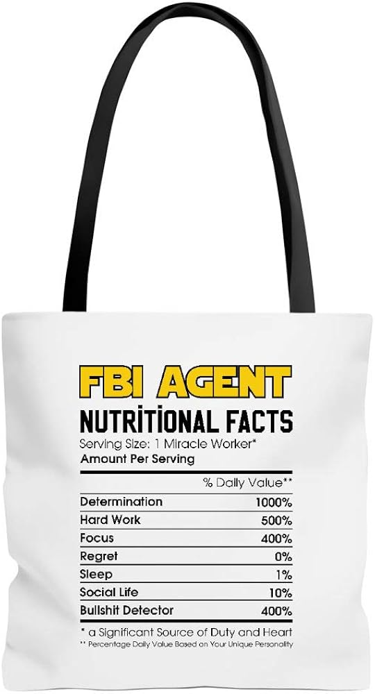 Fbi Agent Nutritional Facts Toe Bag Shoes