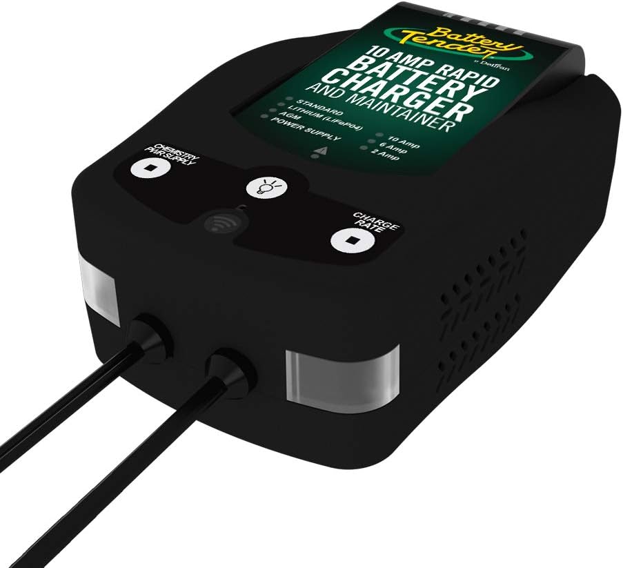 Battery Tender 12V, 10 AMP Rapid Battery Charger: 6A and 2A Selectable Chemistry Battery Charger and Maintainer, Built-In Wi-Fi and Power Supply – 022-0229-DL-WH: Automotive