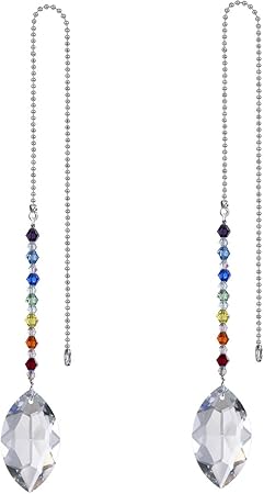 Crystal Ceiling Fan Pull Chains Chakra Hanging Pendants Prism