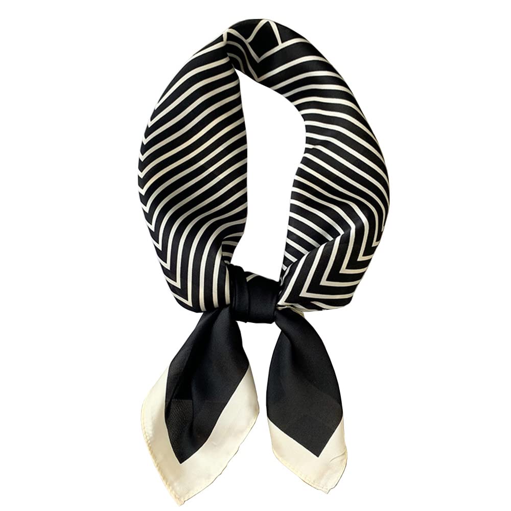 Photo 1 of First Choose Fashion and Elegant Silk Feeling Scarf Square Satin Retro Style Sunscreen Head Scarf for Women 27.5" × 27.5"