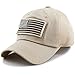 The Hat Depot Low Profile Tactical Operator with USA Flag Patch Buckle Cotton Cap (USA- Khaki)