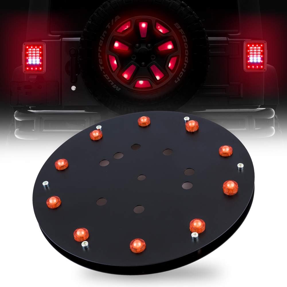 Jeep Spare Tire Red LED Third Brake Tail Light For Jeep Wrangler Rear Wheel Ring Light Accessories 2007-2016 JK 4 Door 2 Door