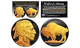 1930's BLACK RUTHENIUM / 24K GOLD Original Indian Head Buffalo Nickel FULL DATES