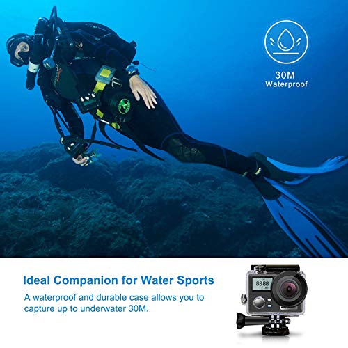 BFZJ Action Kamera Ultra HD 4K 1080P WiFi 2.0"170D Unterwasser wasserdichter Helm Video Recording Kameras Mini Sport Cam DV Fernbedienung – Bild 4