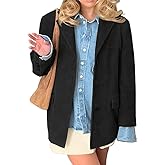 IDEALSANXUN Womens Suede Jacket Fall Winter Fashion Casual Oversized Faux Leather Blazer Jacket Trench Coat