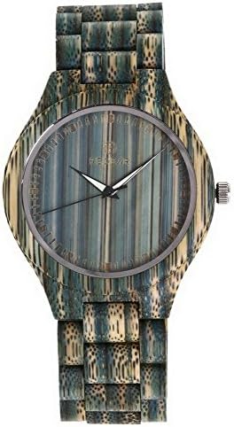 iPerry Handmade Womens Wooden Bamboo Watch Natural Bamboo Watch Janpan Quartz Wrist Watch Casual Watch Black(Female)