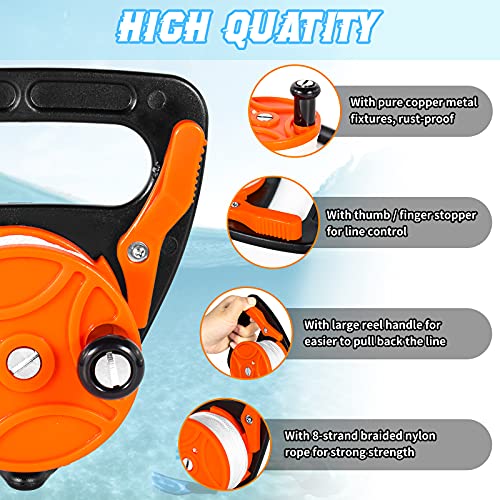 Seafard Compact 150ft Scuba Dive Reel Kayak Anchor with Thumb Stopper