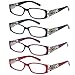 ALTEC VISION Pack of 4 Stylish Pattern Frame Readers Spring Hinge Reading Glasses for Women - Choose Your Magnification