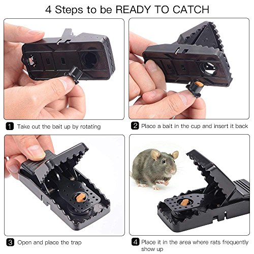 Highlight 6 Pack-Pest Control Mouse/Rat Traps,100% Kill Results, Safe & Sanitary Rodent Killer with Bait Cup - Thumbnail 3