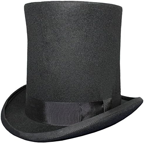 VIZ Gents Lincoln High Top Hat - 100% Wool - Satin Lined