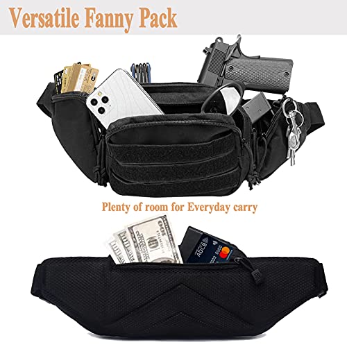 Concealed Carry Pistol Pouch Tactical Fanny Pack Holster,Waist Gun