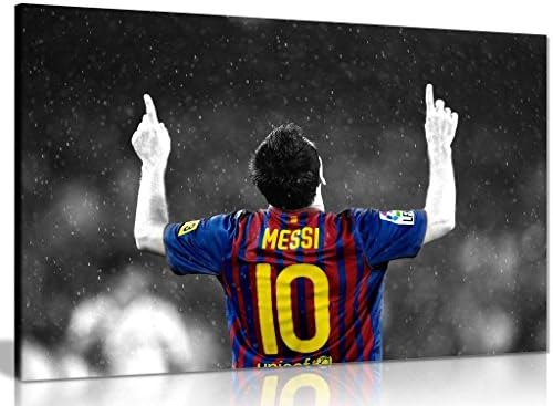 wonbye Lionel Messi Barcelona Fc Canvas Wall Art Picture Print,for Home Modern Gallery Decoration Print, 12 x 8 Inch