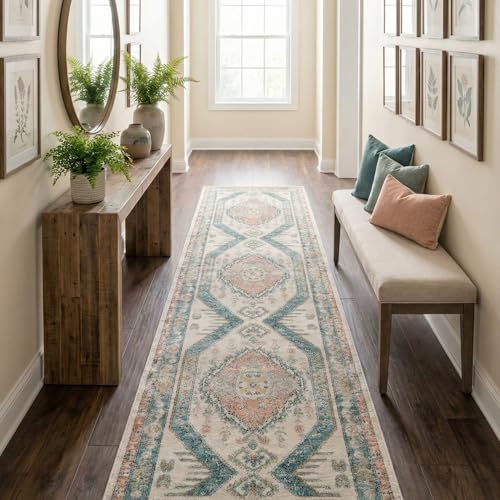 Well Woven Custom Size Runner - Choose Your Length - Jolena Blue & Ivory Vintag…