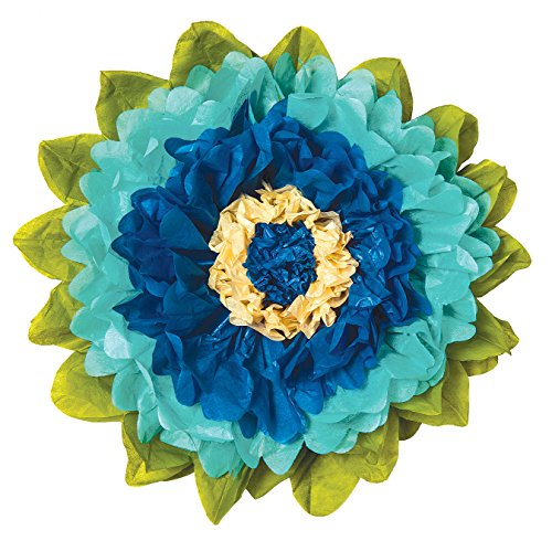 Luna Bazaar Giant Tissue Paper Flower (24-Inch, Cobalt Blue &amp; Robin Egg)