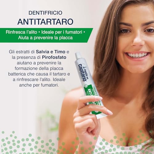 Pasta del Capitano, Organic Anti-artartar Toothpaste, Gives Freshness and Refreshes Breath, Ideal for Smokers, Helps Prevent Plaque, 100% Made in Italy, 100 ml Tube