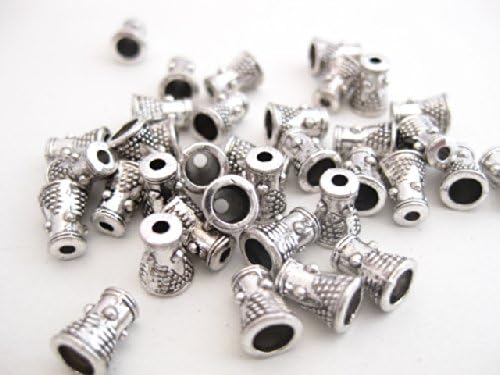 40 Tibetan Style Antique Silver Coloured Cone Bead Caps 8mm x 6mm. BC009