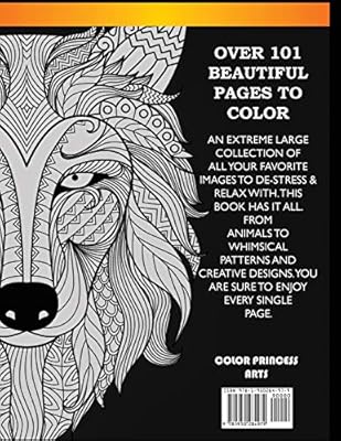 Download 101 Animals Adult Coloring Book Coloring Books For Adults Featuring Dogs Lions Butterflies Elephants Owls Horses Cats Eagles And Many More Arts Color Princess Amazon Sg Books