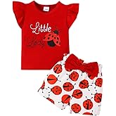 Lianpyxa Toddler Kid Girl Clothes Classic Casual Letter Printed Soft Breathable Top Shorts 2PC Summer Outfit Set
