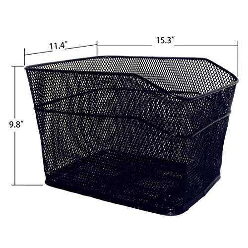 Bicycle Back Basket, YIFAN Storage Bike Cargo Rack Cycling Mountain Road Bike MTB Accessories - Black - Thumbnail 4