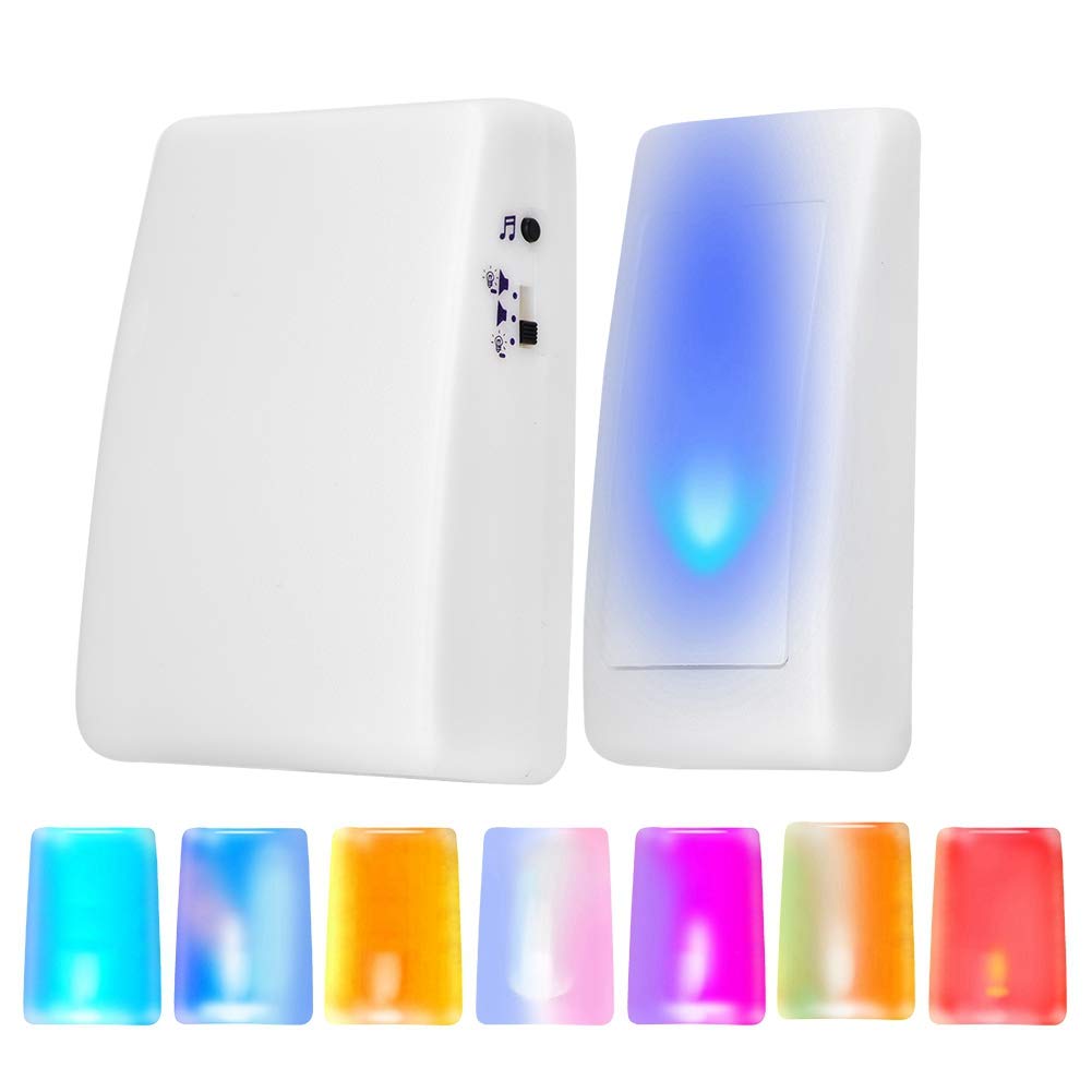 Wireless Doorbell, 7 Color Lights Flash + Music Doorbell Home Wireless Elderly/Deaf Men Door Bell With Strong Anti-interference Ability