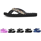 Pedi Couture EVA Footbed Orthotic Pedicure Flip Flops for Women - Comfortable Arch Support Sandals Women's for Home, Salon, Yoga & Gym - Flip Flops with Built in Toe Separators for Nail Drying