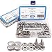 Seloky 150 Pcs Snaps Fastener Screw Snaps, Heavy Duty Metal Snaps Button for Boat Canvas with 2 Pcs Setting Tool, 50 Sets(Marine Grade, 3/8" Socket, 5/8" Screw) primary