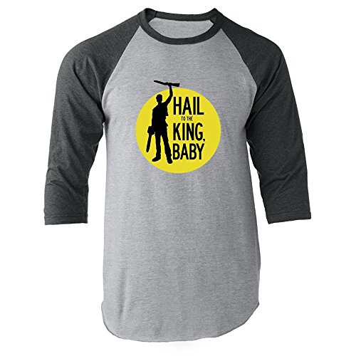 Hail to The King Baby Movies Horror Army Clothing TV Zombie Gray S Raglan Baseball Tee Shirt
