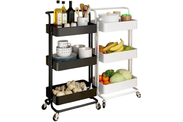 Carrinho Organizador Multiuso 3 Prateleiras Com Rodinhas/Estante/Fruteira (Branco)