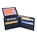 Genuine Leather Double Bifold Style with 2 ID Windows Perfect Sized Black Wallet for Men