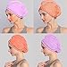 Miracu 2 Pack Hair Drying Towels, Quick Dry Ultra Absorbent Microfiber Hair Towel Turban Wrap Shower Head Towel for Women, Girls and Children