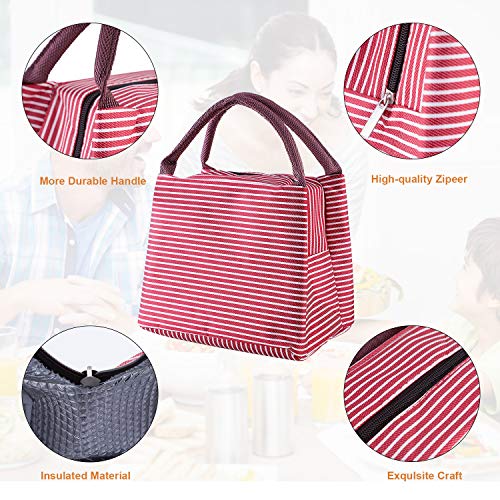 Insulated Lunch Bag, Uniwit 2 PCS Picnic Tote Bag Insulated Lunch Cooler Bag Lunch Container Travel Zipper Organizer Box for Women Men