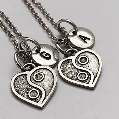 Best friend necklace, yin and yang necklace, bff necklace