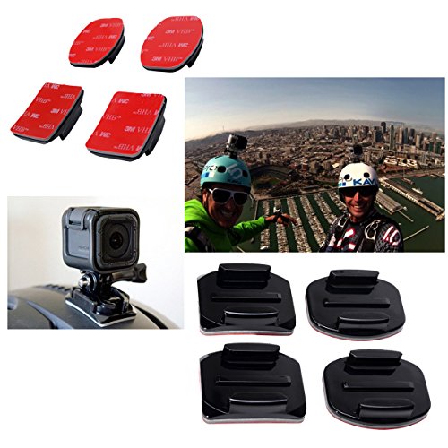 30in1 Economical Action Camera Comsuptive Mounts Kit Flat Adhesive + Helmet Curved Sticky Pad Holder Set + Safety Tether + Anti-fog Inserts for GoPro Hero 7 6 5 DJI Osmo Action Yi etc Motion Sports DV