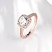 Naivo Gold Plated Crystal Stone Halo Setting Pave Band Engagement Ring Women's (1.90 carats) (Rose Gold, 6)