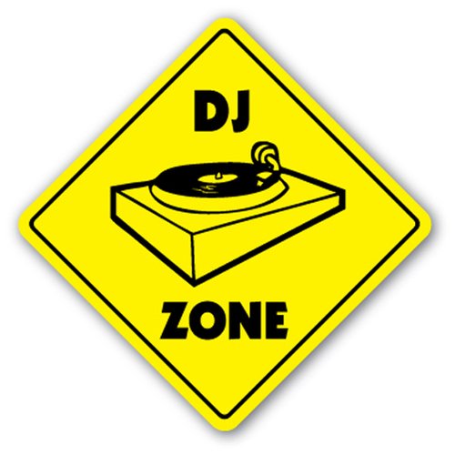 [SignJoker] DJ ZONE Sign signs turntables gear lighting mixer Wall Plaque Decoration