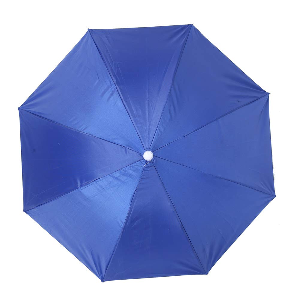 XINL Umbrella Hat, 25.5 inch Fishing Umbrella Hat Hands Free Foldable Umbrella Cap with Metal Brackets, Adjustable Headwear for Fishing Golf Camping Beach Gardening Sunshade Outdoor (royal blue)