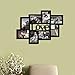 Adeco PF0550 8-Opening Black Wood Love Wall Hanging Photo Frame, 4 by 6
