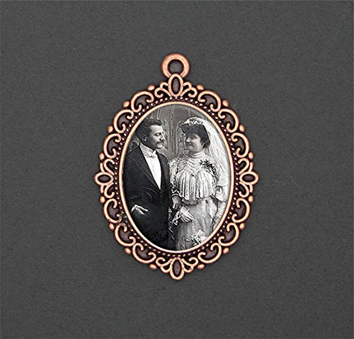 Bridal Wedding Bouquet Photo Charm Copper Picture Frame Memorial