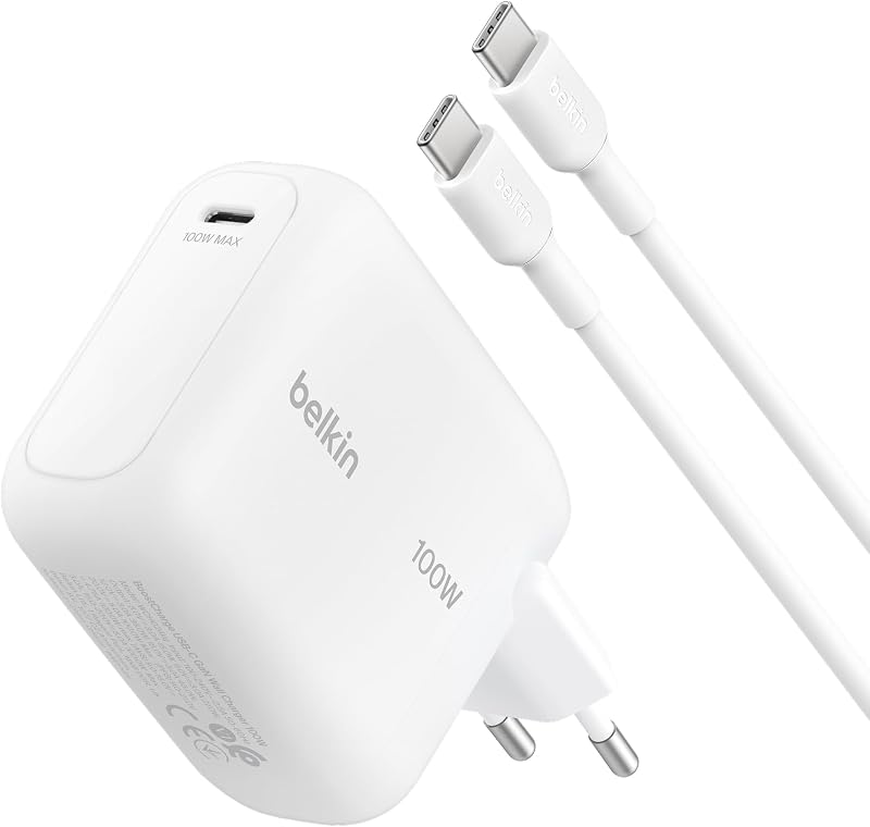 BOOSTCHARGE 100W USB-C GAN CHAR - WHITE / W/ 1.5M USB-C CABLE
