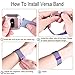Vancle Metal Band Compatible with Fitbit Versa Bands, Stainless Steel Milanese Mesh Loop Metal Replacement Wristbands with Magnet Lock for Fitbit Versa (Rainbow, Large)