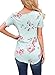 Lovezesent Women's Crosss Front V Neck Floral Print T-Shirt Blouses X-Large Green