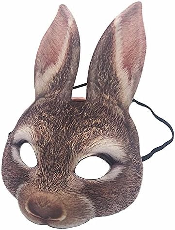 Mardi Gras Party Masquerade Mask,Simulation Animal Rabbit Half face mask Compound Party Makeup Dance mask Prom Masks
