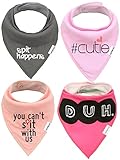 Baby Bandana Drool Bibs for Teething & Drooling 4-Pack Gift Set for Girls & Boys