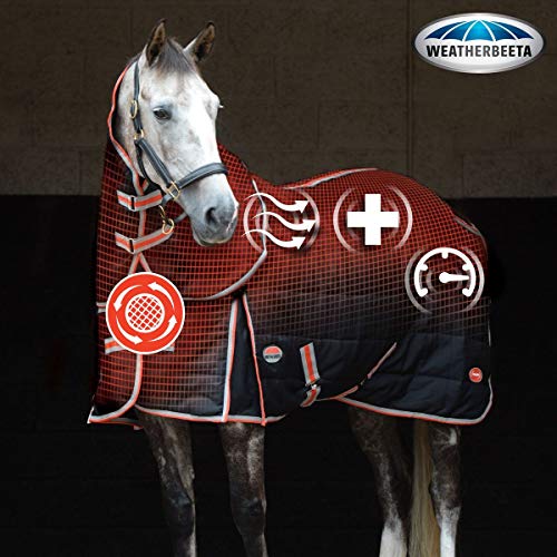 Weatherbeeta Comfitec Therapy-tec Channel Quilt Medium Detach-a-neck Deken - Zwart/Rood - - Afbeelding 3