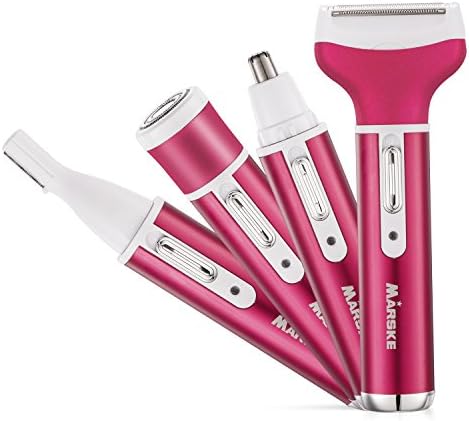 4 in 1 Women Shaver, [USB Charging] Electric Bikini Trimmer/Lady Shaver/Nose Hair Trimmer/Eyebrow Trimmer/body Shaver Rechargeable Wet/Dry Use for Face Legs Arms Bikini with Smooth Glide Technology